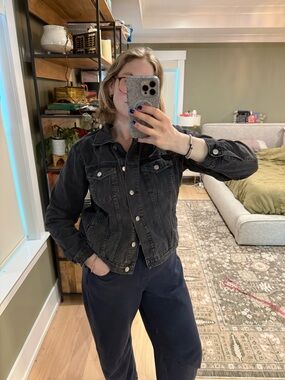 GAP Washed Black Denim Jacket